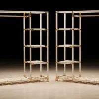 رگال وجاکفشی بغل طبقه دارسفید طلایی