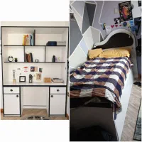 تخت و میز تحریر با کتابخانه با قیمت عالی