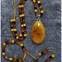 ست کهربا طبیعی لهستان کهربای مثقالی