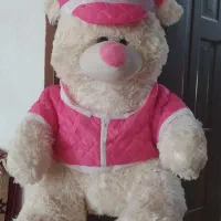 عروسک خرسی سفیدرنگ