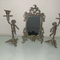 آینه و شمعدان برنز