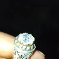 انگشترنقره موزانایت سفید