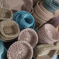 سبد حصیری دست بافت
