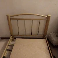 تخت فلزی  با نرده استیل  یک نفره