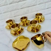 استکان ونعلبکی های طلایی اک