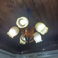 دو عدد لوستر چوبی پنج شاخه