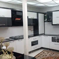 کابینت دست دوم  هایگلاس سفید و مشکی