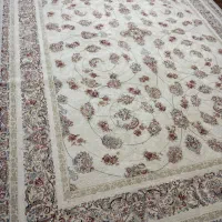 یه جفت فرش ۹ متری ۷۰۰ شانه رز افشان گل برجسته
