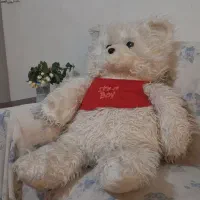 عروسک خرسی سفید بزرگ سالم