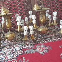 لوستر برنزی قدیمی سنگین|لوستر و چراغ آویز|قزوین, |دیوار