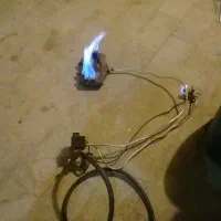 منقل شومینه وهیزم وترموکوبل کامل