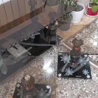 میزعسلی شیشه ای یک عددبزرگ ودوعددکوچک