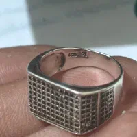 انگشتر نقره هیار بالا نگین کار شده