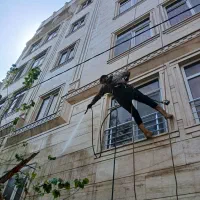 نماشور نماشویی شستن نما با طناب شستشوی استخر وسوله