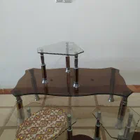 میز عسلی شیشه ای نو