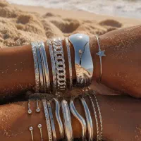 بنگل های زنانه نقره دستساز