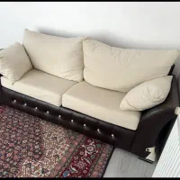 مبل چرم پارچه چوب ۸ نفره