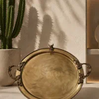 سینی گرد آنتیک مدل فرشته