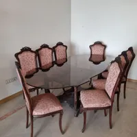 مبلمان ۵ نفره + میز ناهارخوری ۸ نفره +ویترین دکوری|مبلمان خانگی و میز عسلی|تهران, پاسداران|دیوار