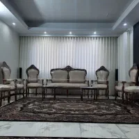 مبل استیل ۹نفره همراه دو میز عسلی