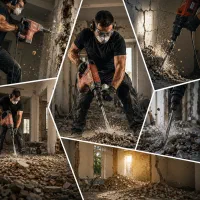 تخریب خاکبرداری چاه‌کنی مقنی بنایی وصل فاضلاب
