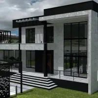 طراحی ساختمان نما و محوطه