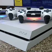 پلی۴ سفید صدفی دو دسته نوفول بازیps4