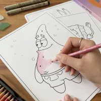 دفتر رنگ‌آمیزی باب اسفنجی و دوستان با ۲۰ طرح جذاب