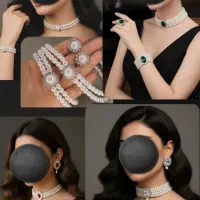 اکسسوری چوکر گردنبند مروارید پرورشی اصل گوشواره