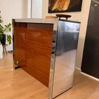 میز بار وارداتی - ترکیب چوب و اینه و استیل