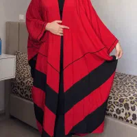 مانتو کیمونو خاص مشکی و قرمز ،دست‌دوز،نو