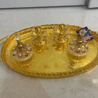 ست سینی و جا شمعی آنتیک