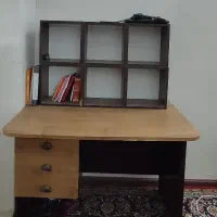 میز تحریر،مطالعه،کتابخانه قفسه چوبی سالم تمیز