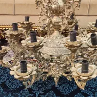 لوستر برنزی سنتی 16 شعله مناسب پذیرایی