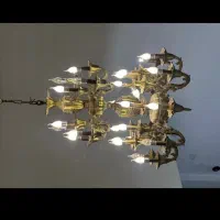 لوستر دو طبقه برنز