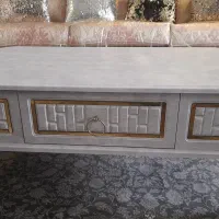 میزجلومبلی همراه سه عسلی رنگ طوسی
