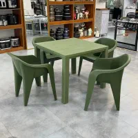 صندلی میز پلاستیگی لگنی زیتونی مشکی