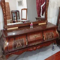 آیینه و کنسول گلدانی چوبی میز تی وی معرق