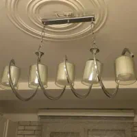 لوستر استیل مدرن ۵شعله در حد نو