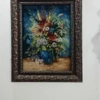 تابلو فرش دستباف ابریشم چله
