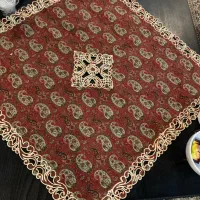 رومیزی ترمه اصفهان زرشکی