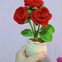 گل بافتنی رز افتابگردان لاله