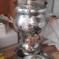 سماور گازی ۶لیتری استیل قلم کاری مدل تعاون