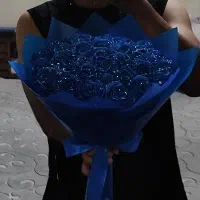 دسته گل رز جاودان روبانی مصنوعی شاین دار