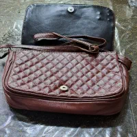 کیف آک دارچین رنگو مشکی مکرومه
