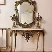 ایینه و شمعدان برنز