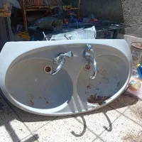 روشویی دوقولو با شیر الات یه دونه هم قفس  کبوتر