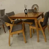 میز غذاخوری ۲ و ۴ و ۶ چوب راش و گردو