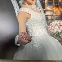 لباس عروس مزون دوز به همراه تور