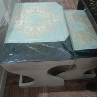 میز عسلی سفید شیشه مشکی